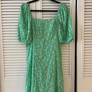 Green floral dress